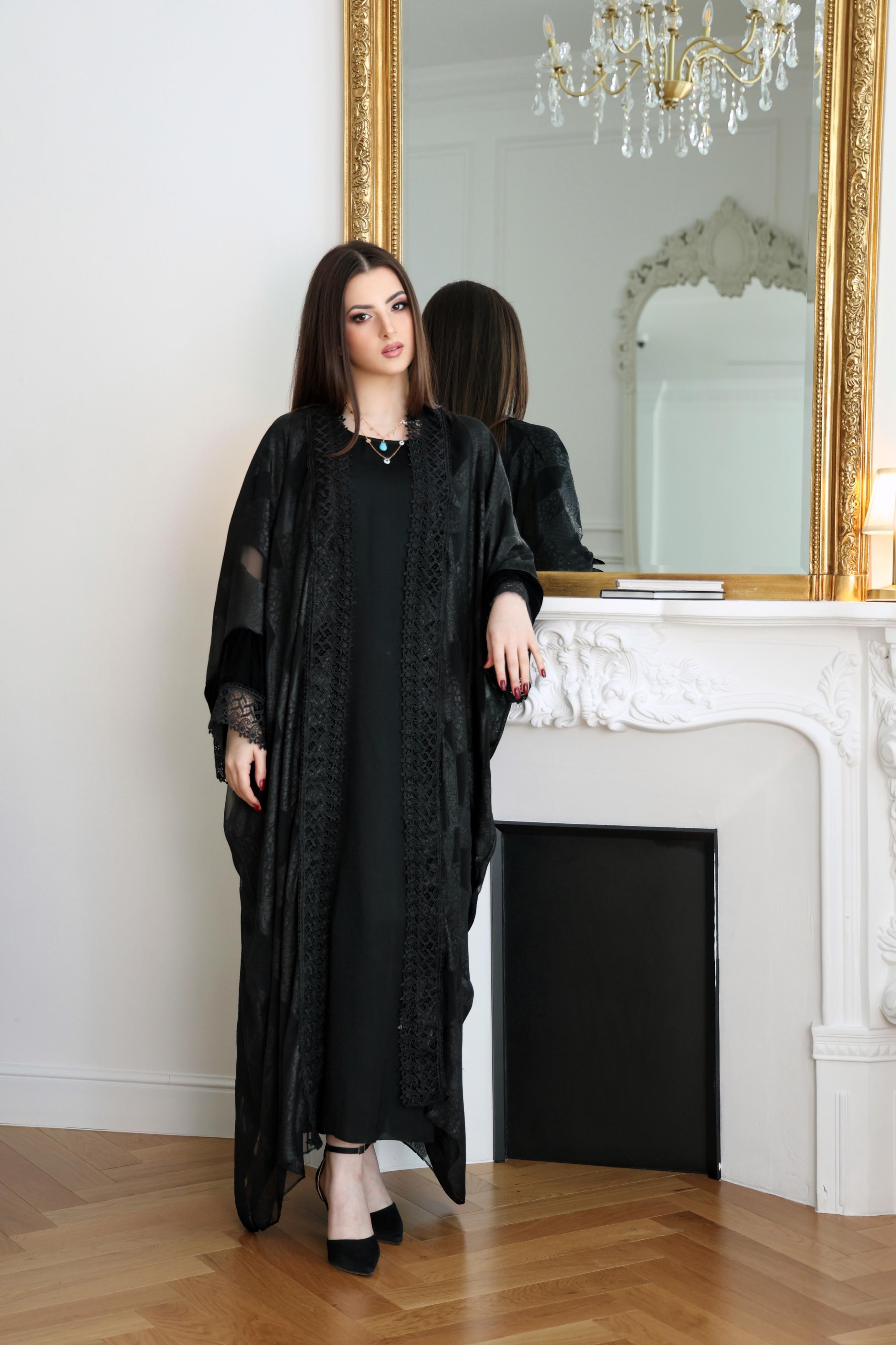luxury abaya dress Classic Black Abaya – Timeless Elegant Modest Wear – Armoun