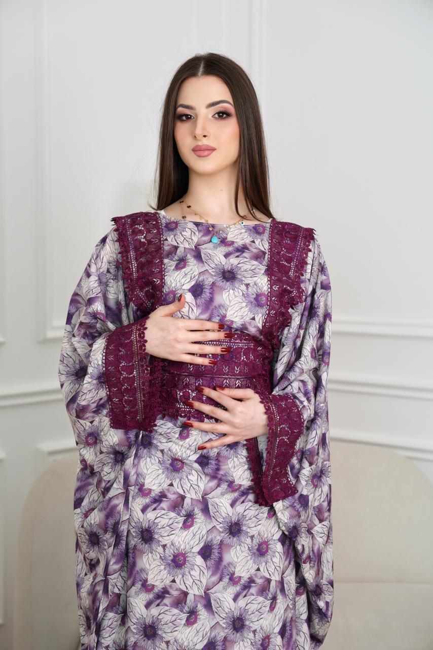 White abaya, purple abaya, luxury abaya, elegant abaya, designer abaya, modest fashion, Eid abaya, Ramadan abaya, Dubai abaya