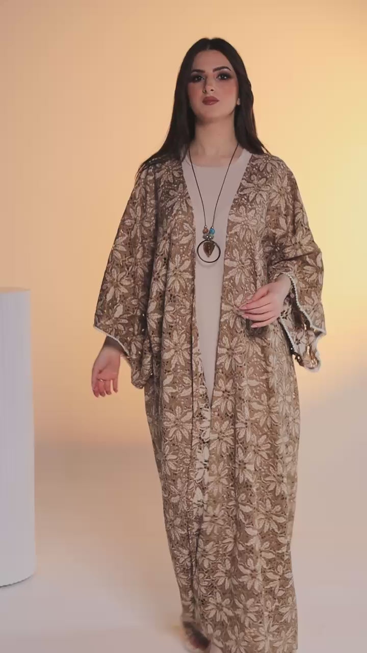 Honey Floral Abaya